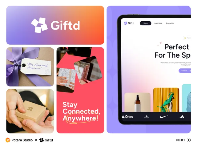 Giftd digital gifting platform branding and web design